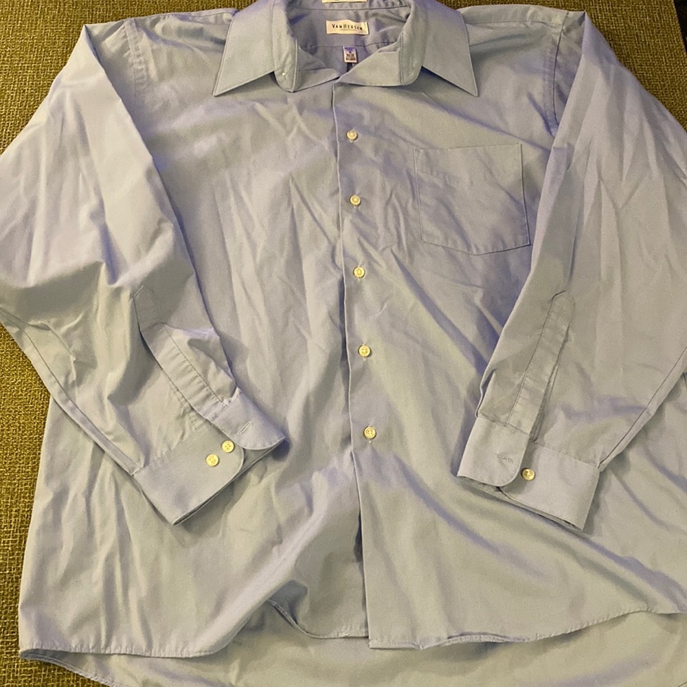 Men’s Plus Size Baby Blue Dress Button Down